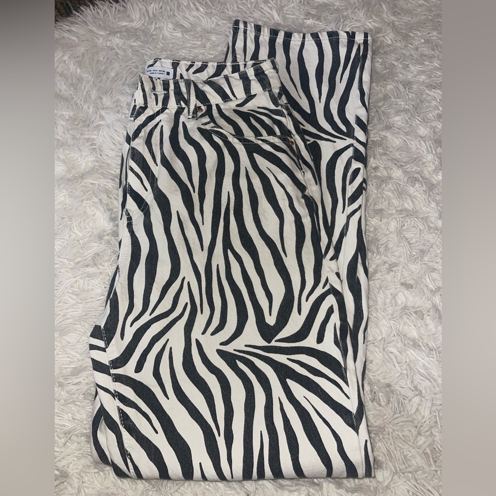 Zara Zebra Print Jeans